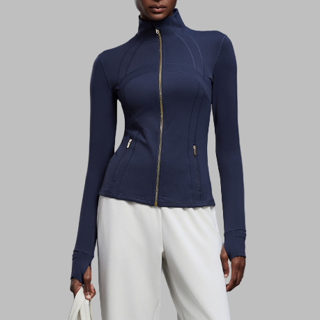 Navy Blue Gold Zipper