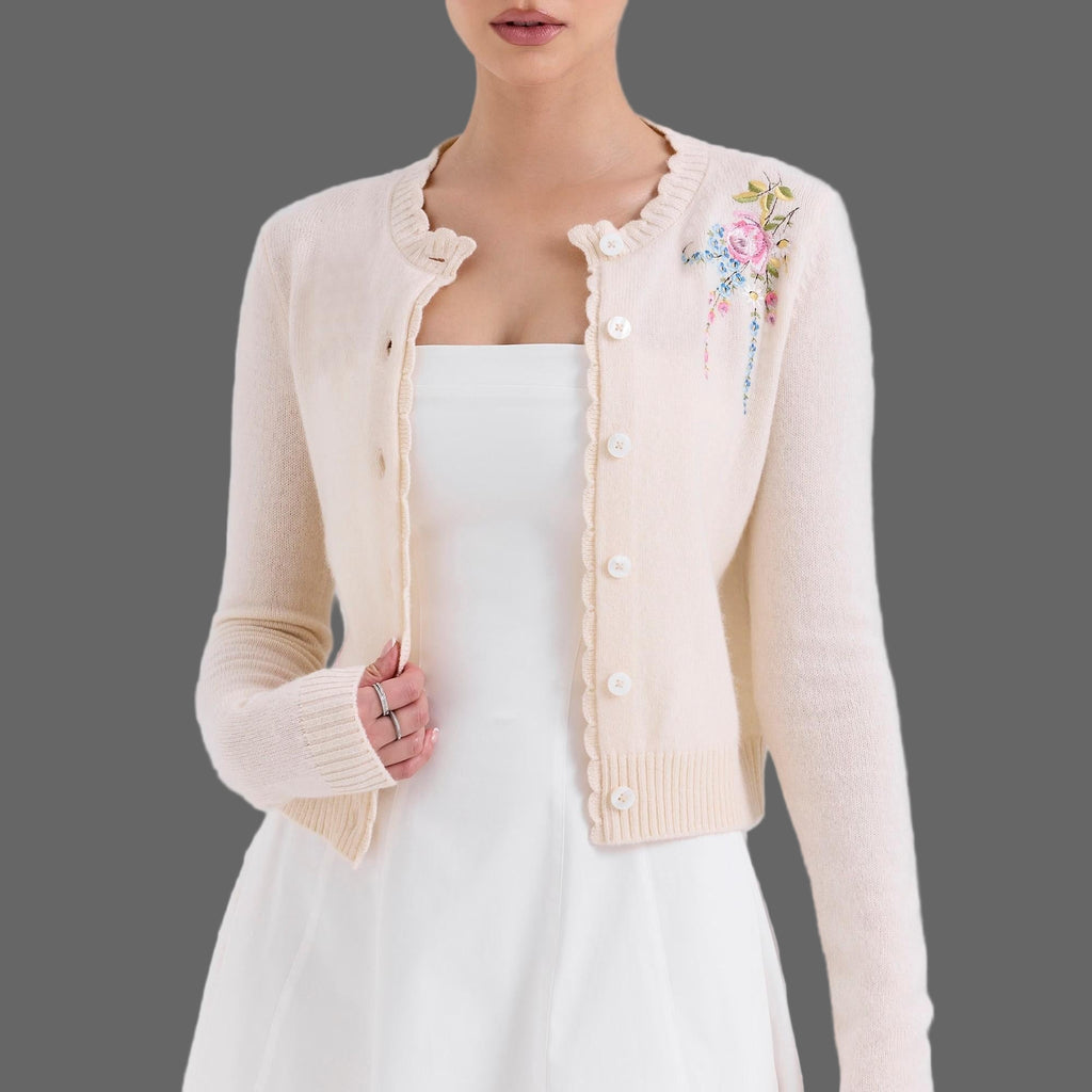 Floral Embroidered Knitwear Sweater