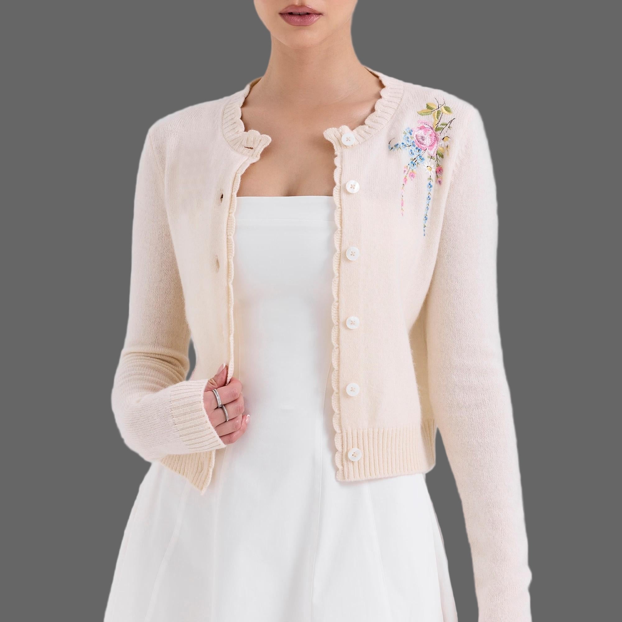 Floral Embroidered Knitwear Sweater