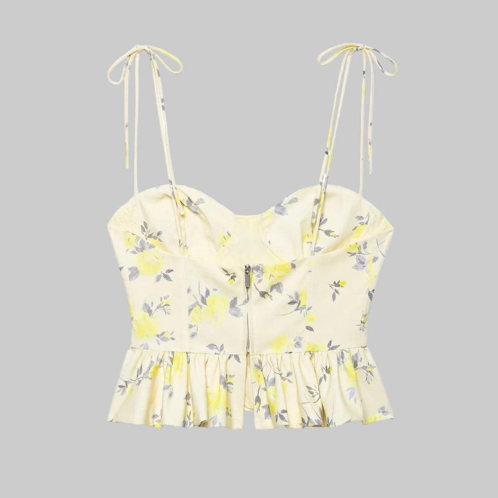 Floral Print Poplin Top