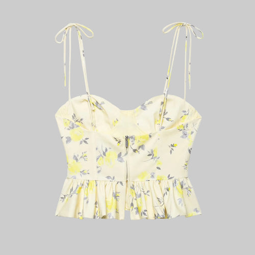 Floral Print Poplin Top