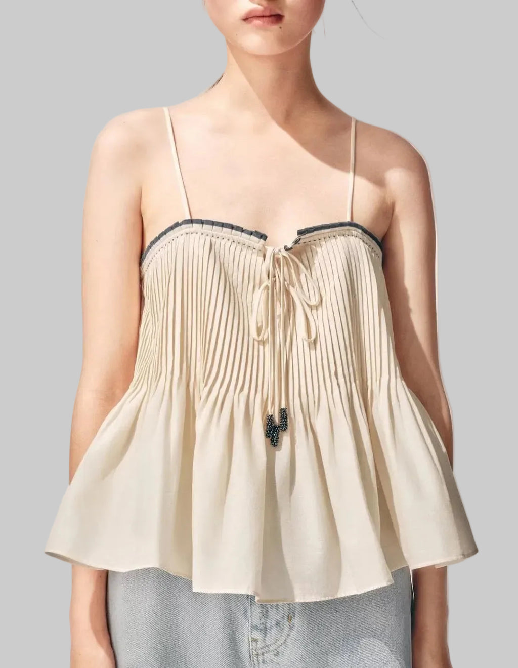 Color Contrast Trim Sling Top