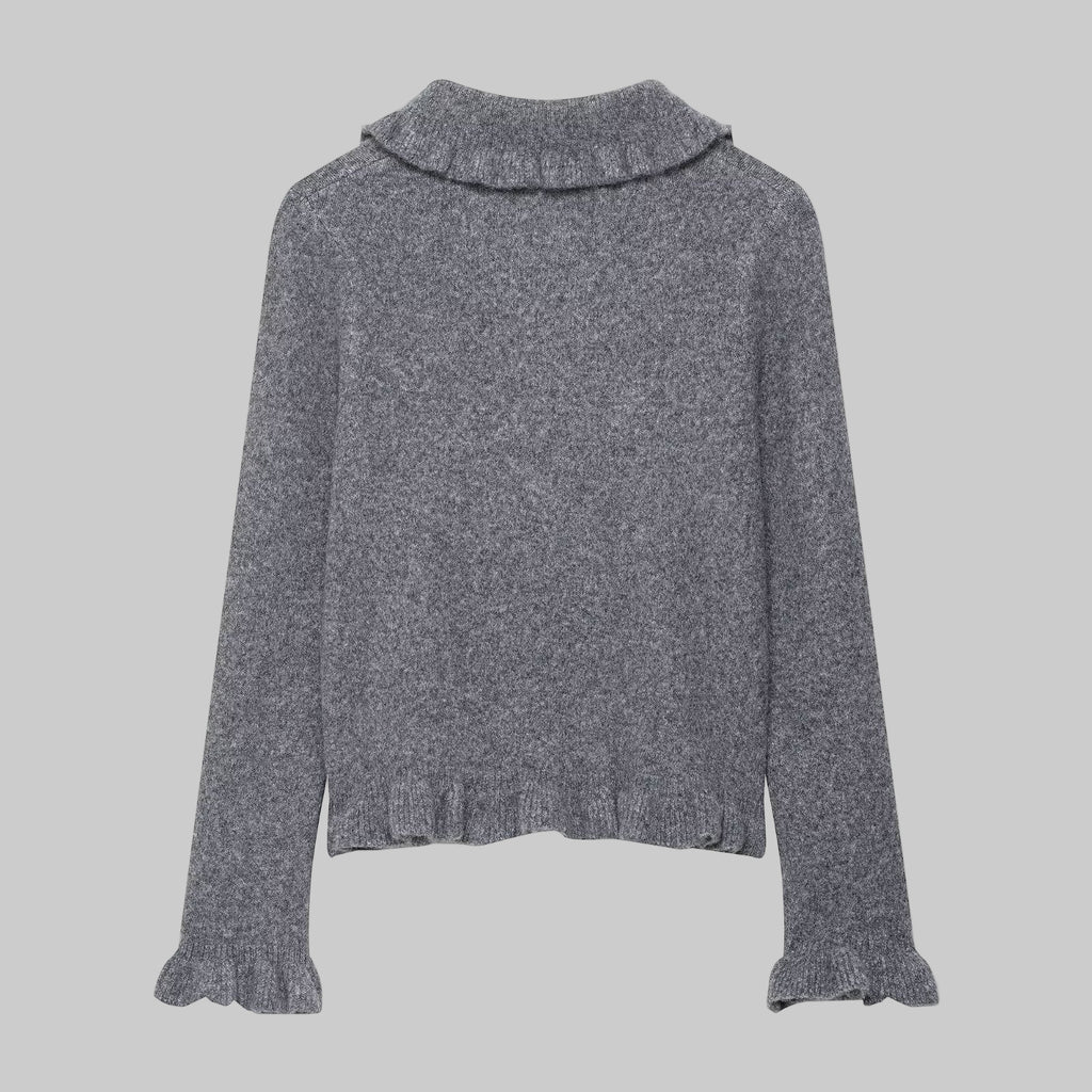Ruffled Collar Knitwear Cardigan