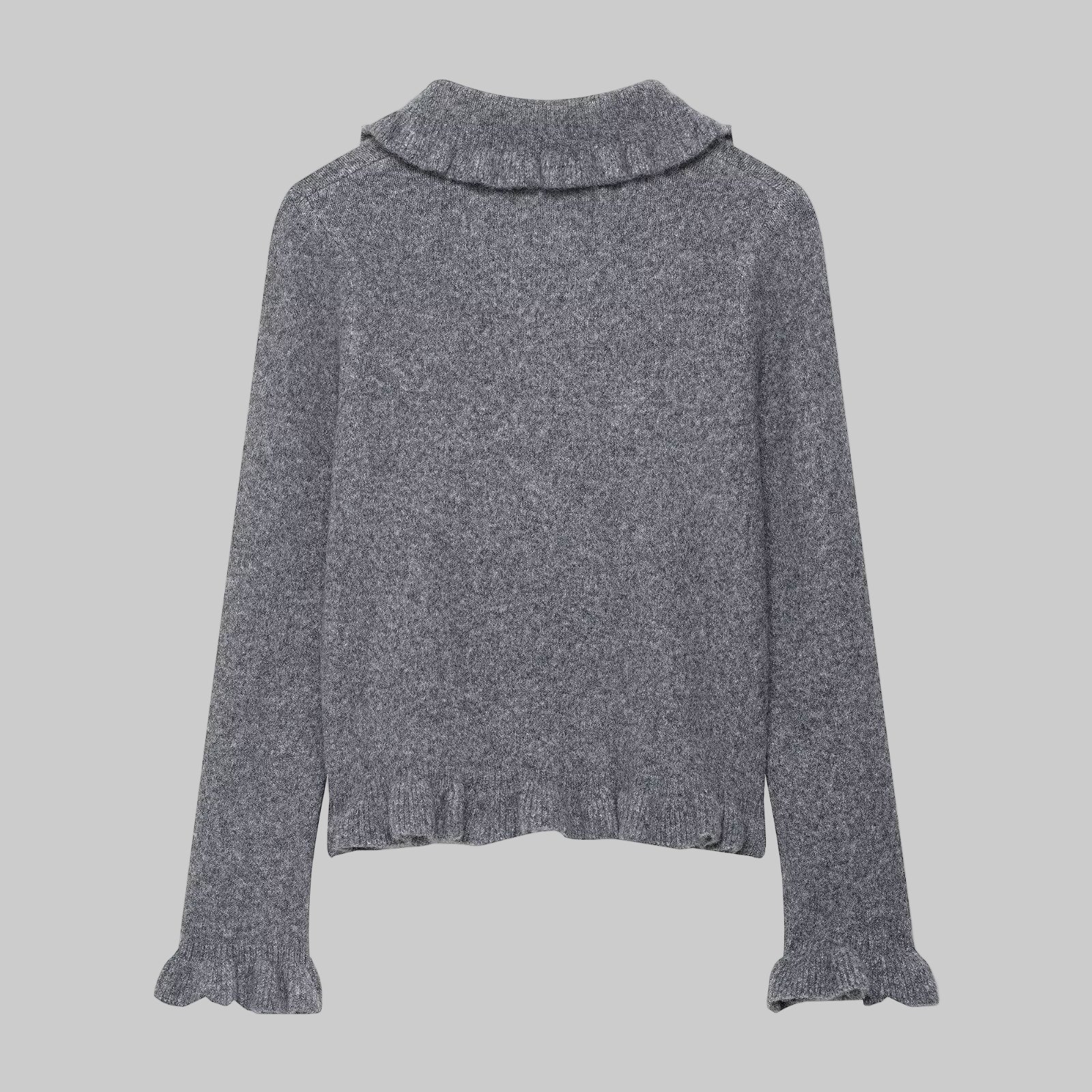 Ruffled Collar Knitwear Cardigan
