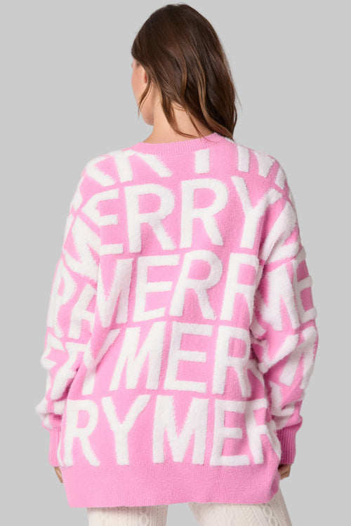 Christmas Letter Graphic Loose Pullover Sweatshirt