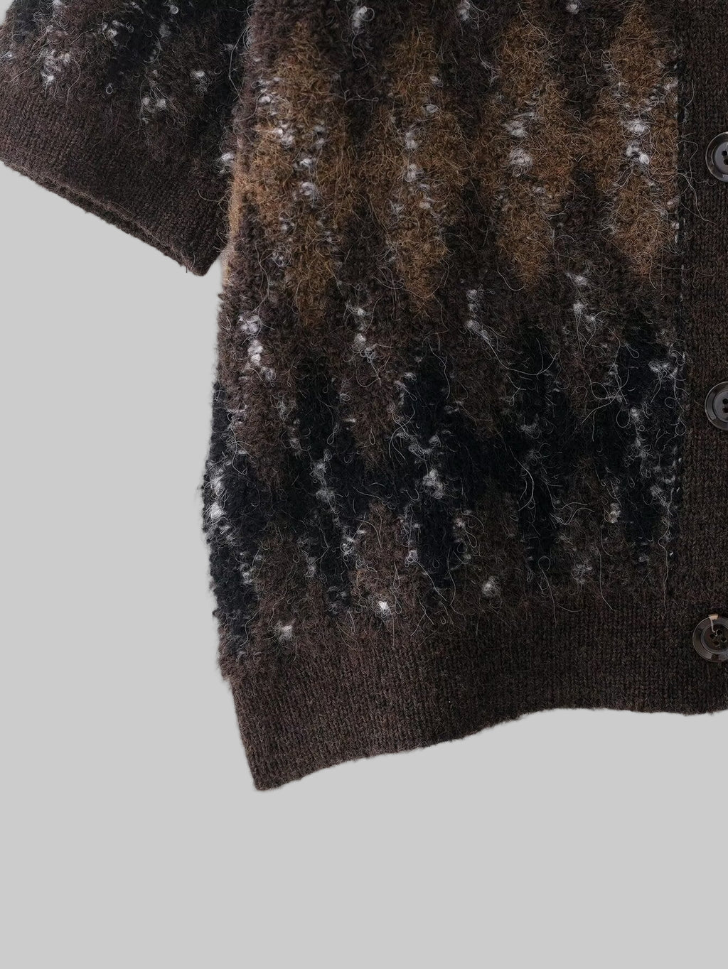 Diamond Pattern Short Sleeve Knitted Cardigan
