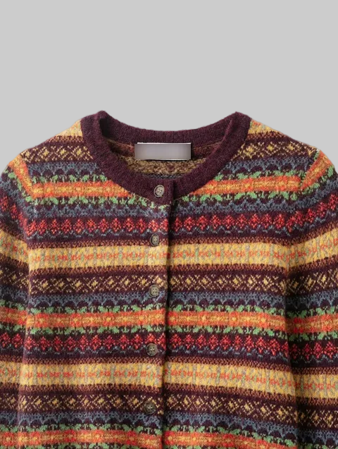 Jacquard Knitted Cardigan