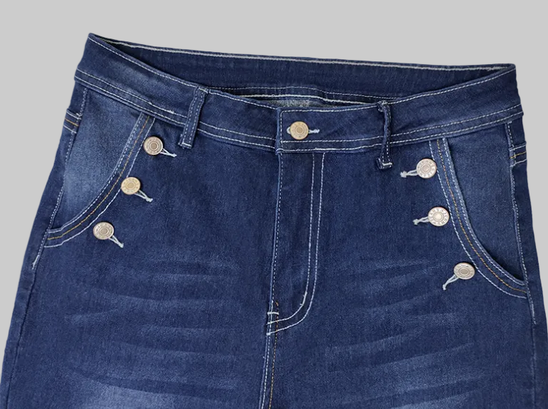 Retro Micro Elastic Mid Waist Jeans