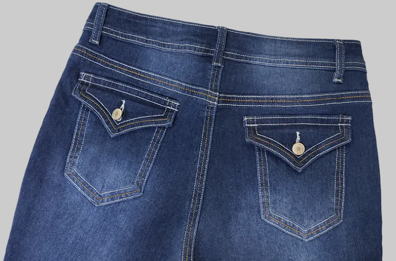 Retro Micro Elastic Mid Waist Jeans