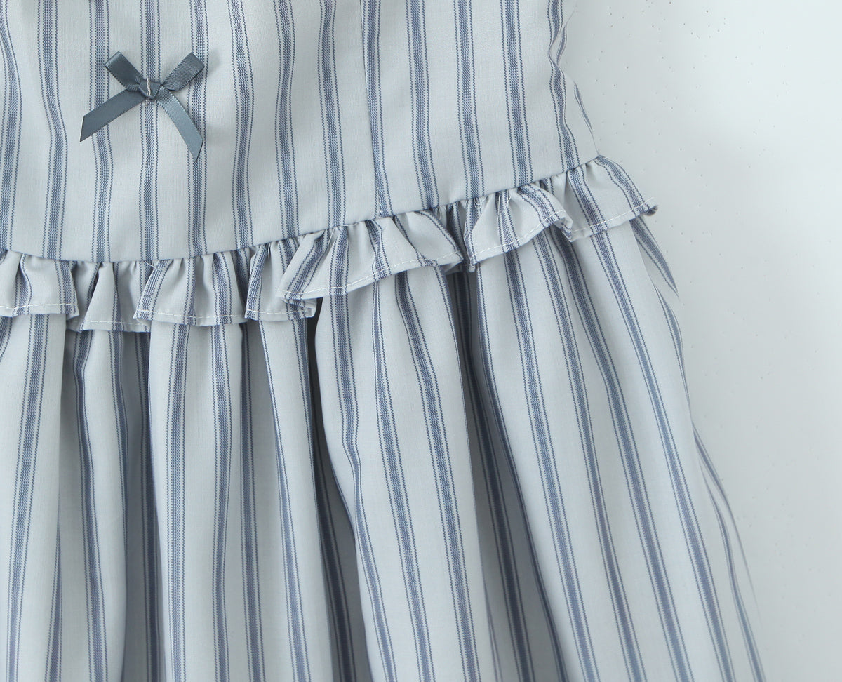 Vintage Stripe Printed Bow Halter Dress - Tamra.Shop.Social