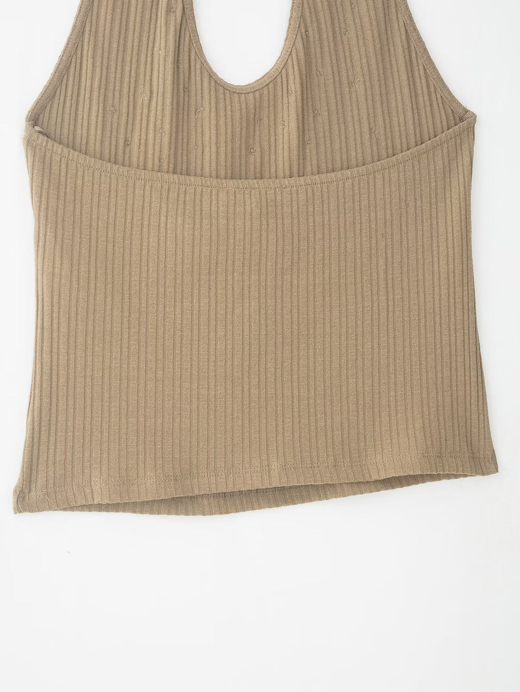 Sequince Button Rib Halter Top