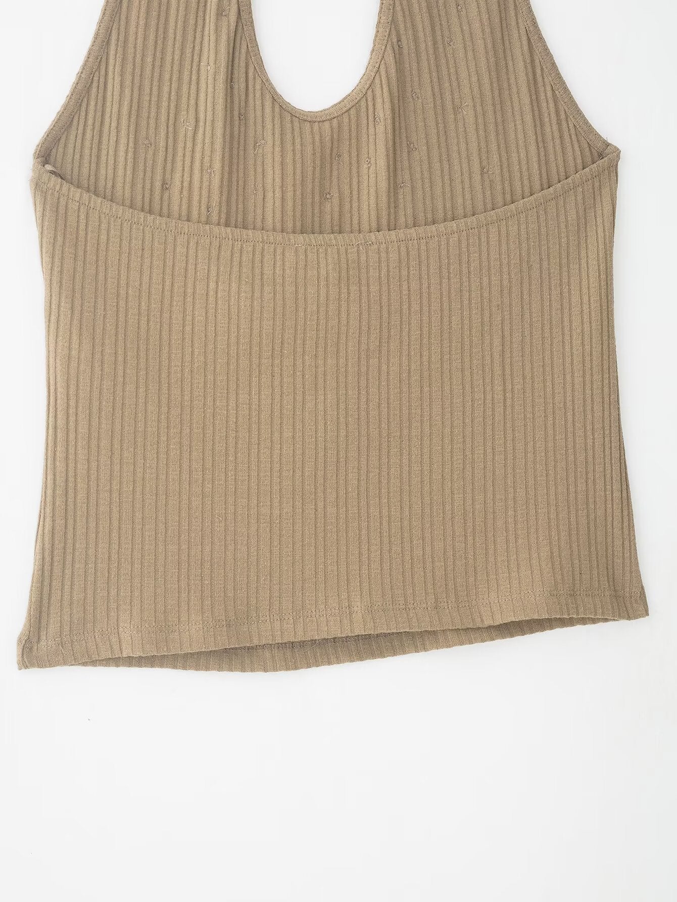 Sequince Button Rib Halter Top