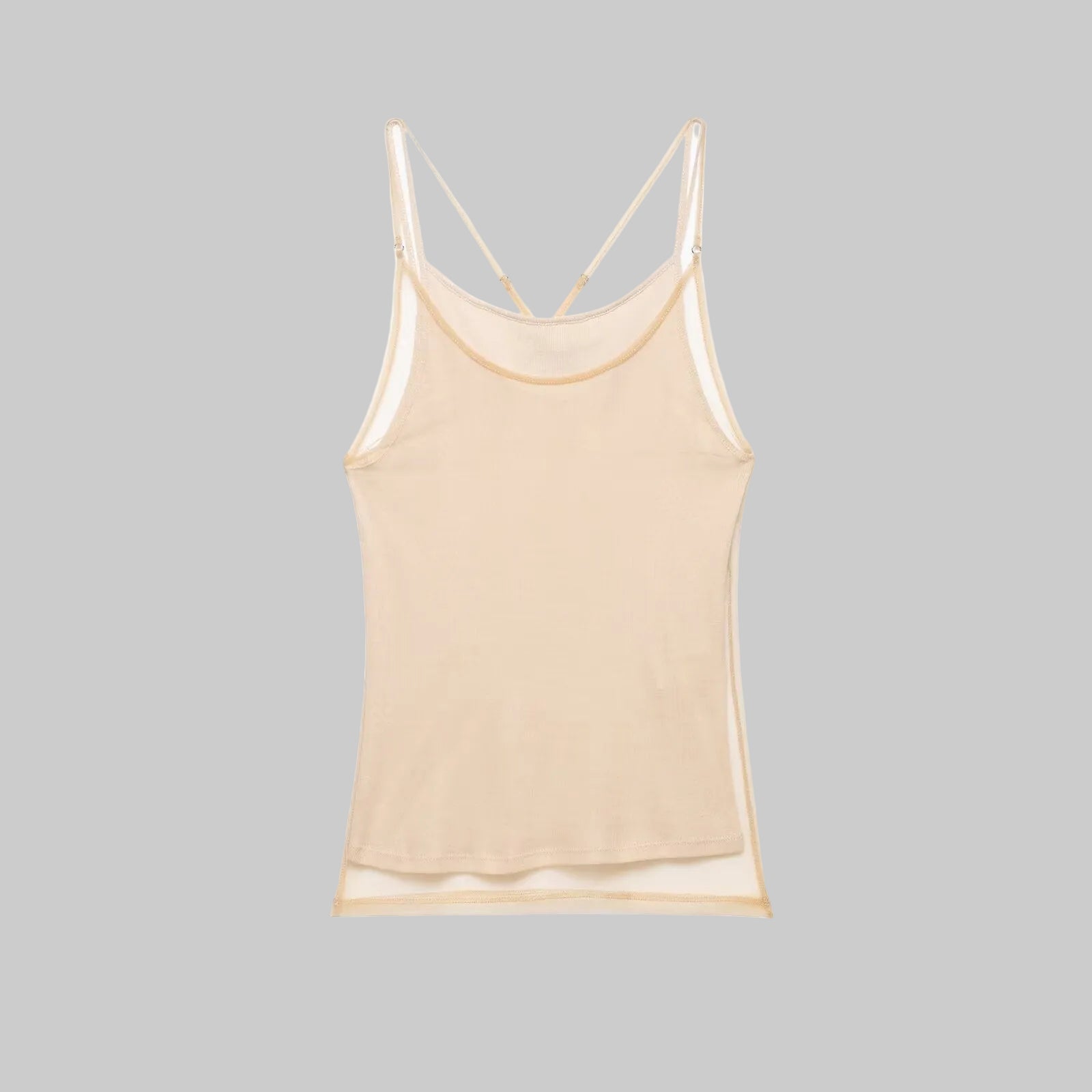 Beige tank top on a white background
