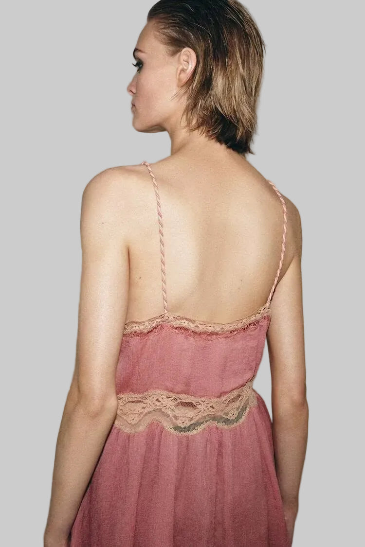 Lace Loose Triangle Strap Top