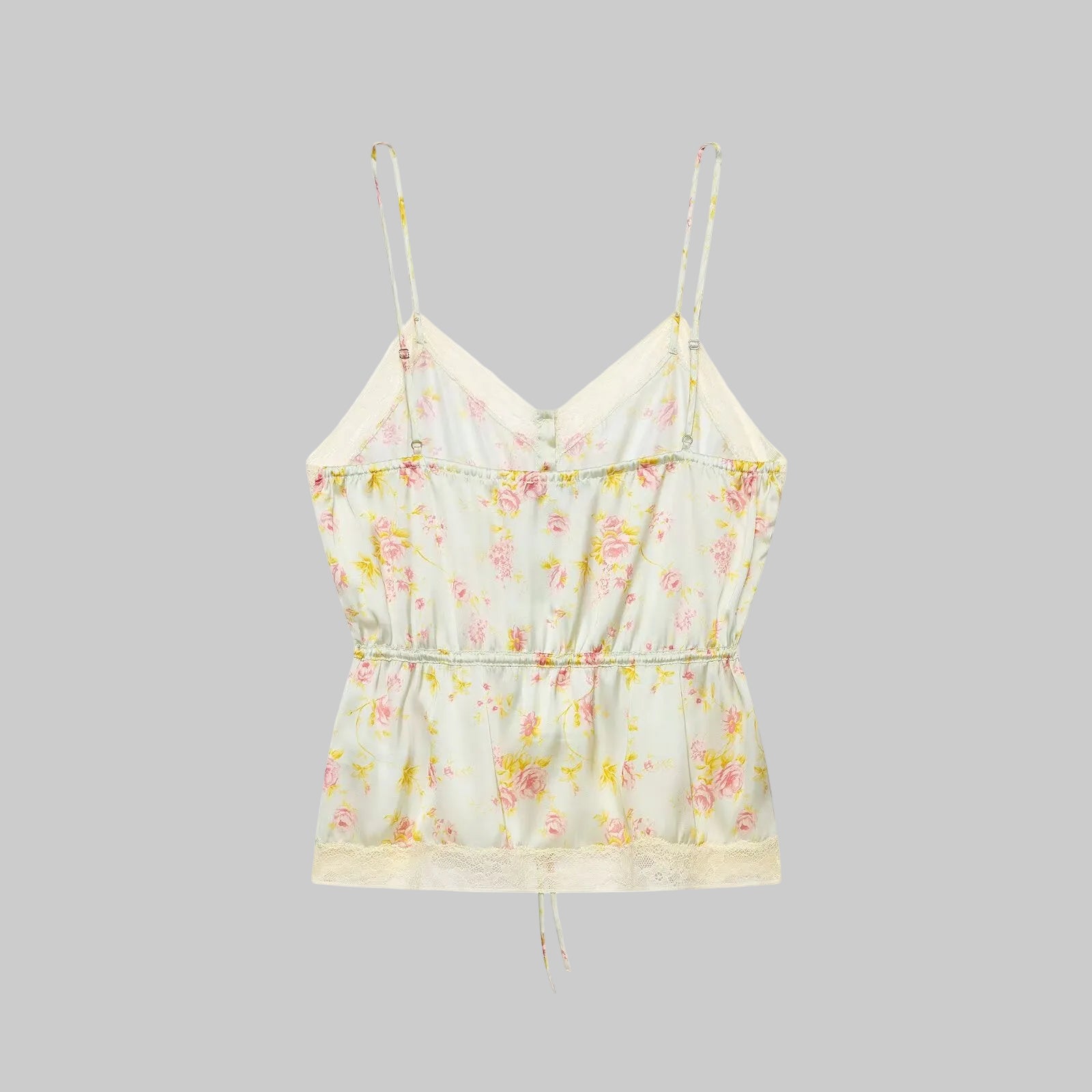 Floral print top on a white background
