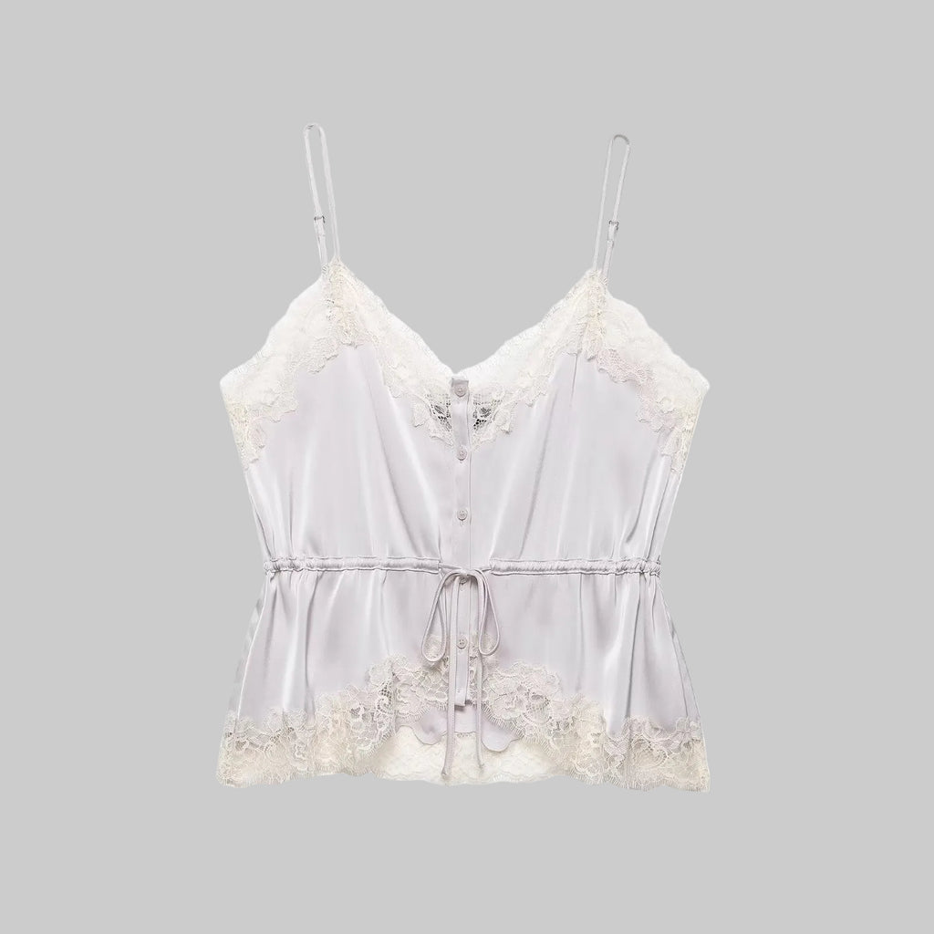 White lace top on a white background