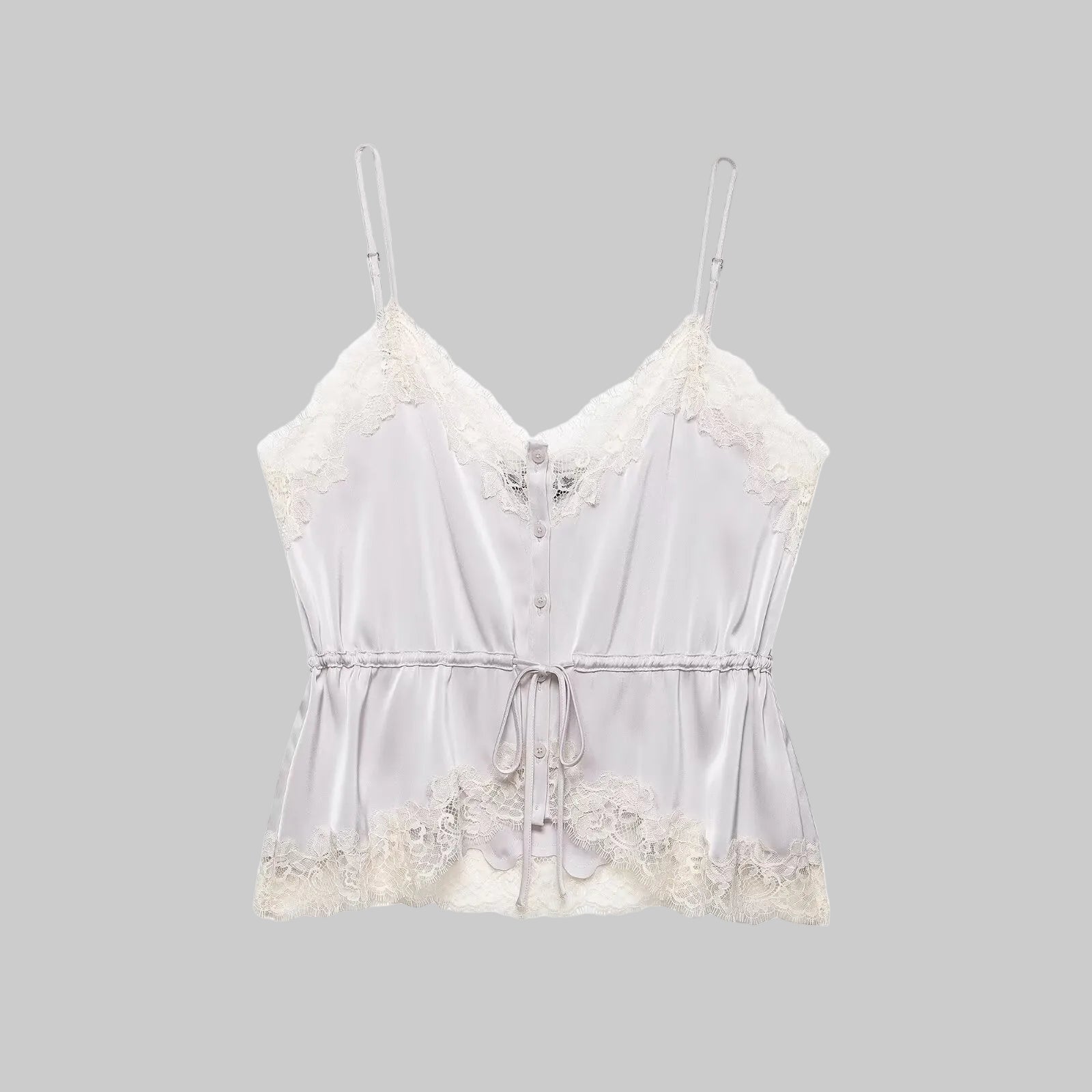 White lace top on a white background
