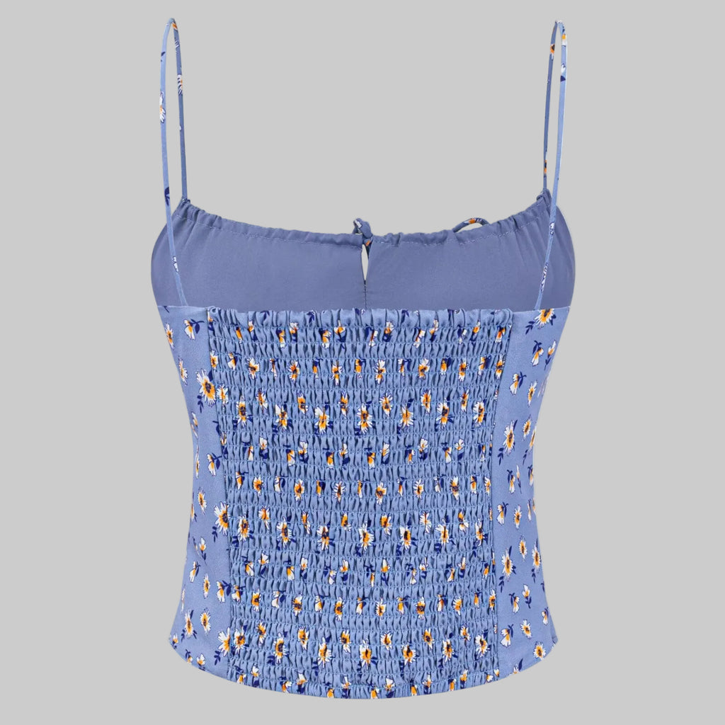French Pastoral Tied Spaghetti Strap Top