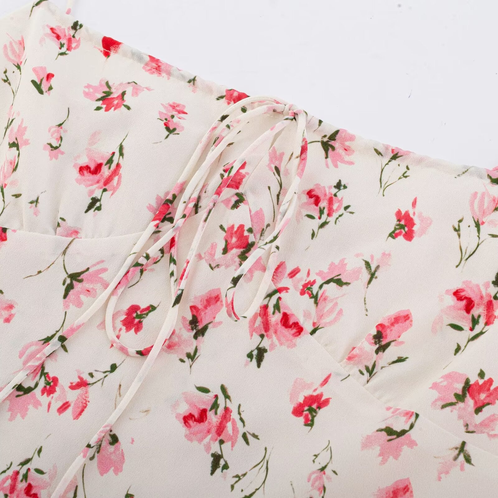 French Pastoral Tied Spaghetti Strap Top