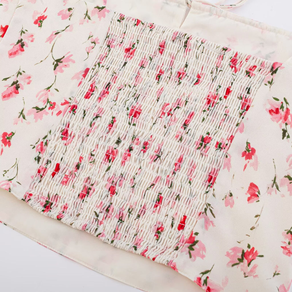 French Pastoral Tied Spaghetti Strap Top