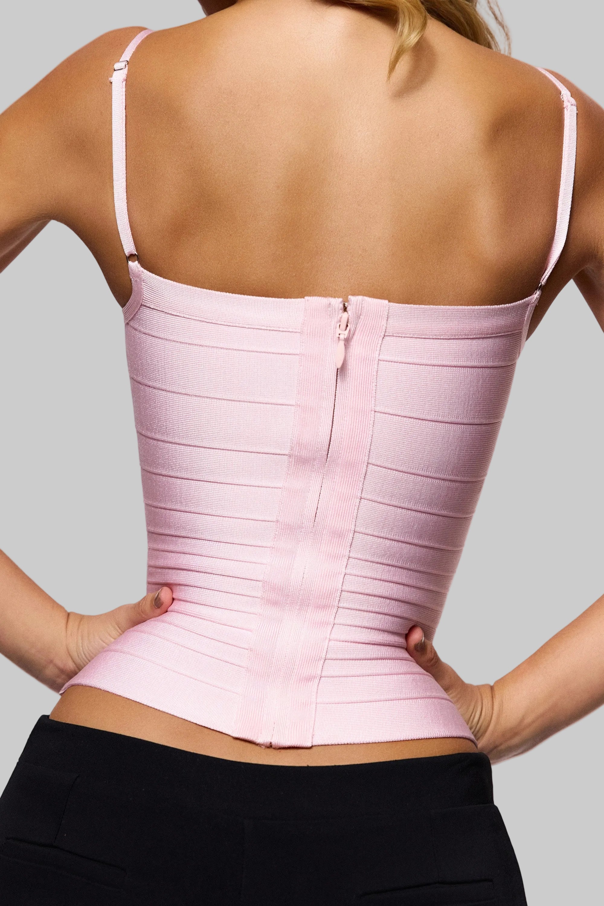 French Retro Elegant Square Collar Elastic Waist Tight Top