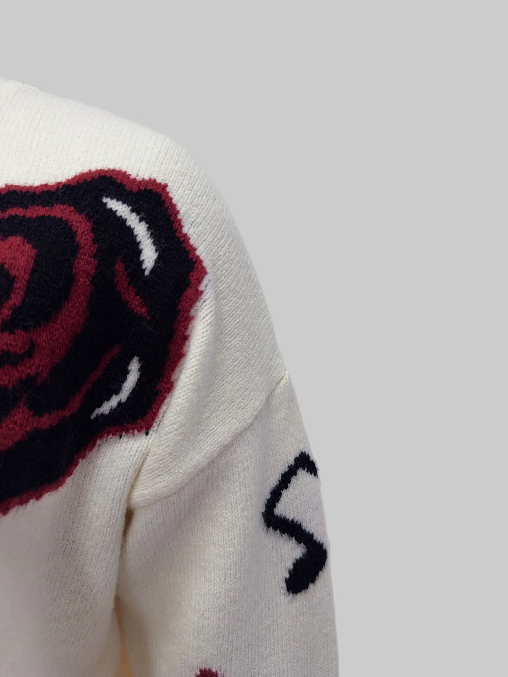 Knitted Long Sleeve Love Jacquard Sweater