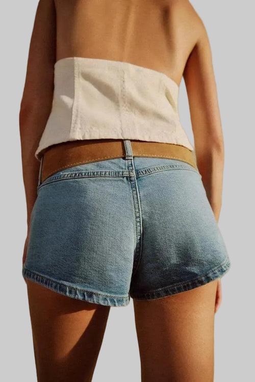 Sexy Belt Low Waist Denim Shorts