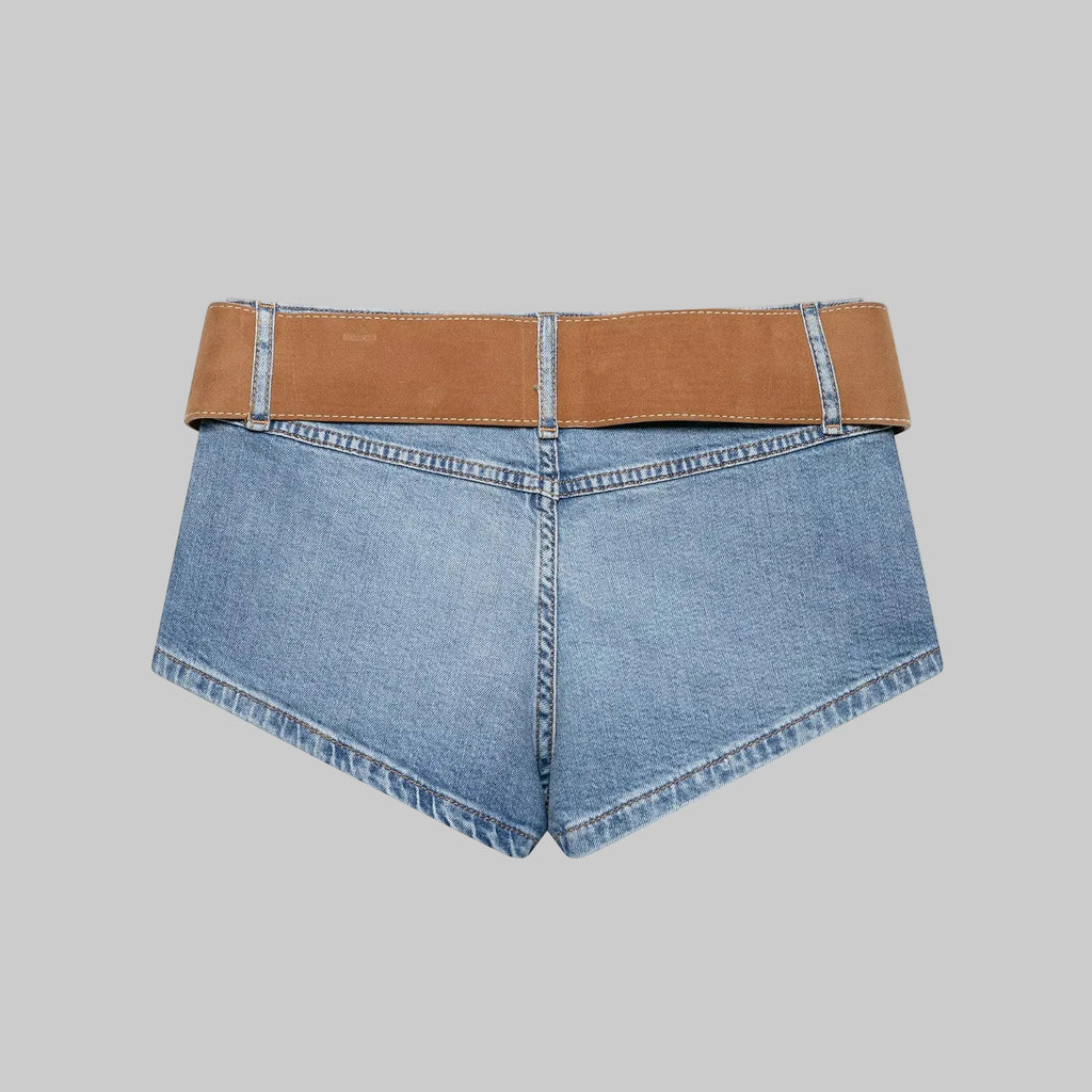 Sexy Belt Low Waist Denim Shorts