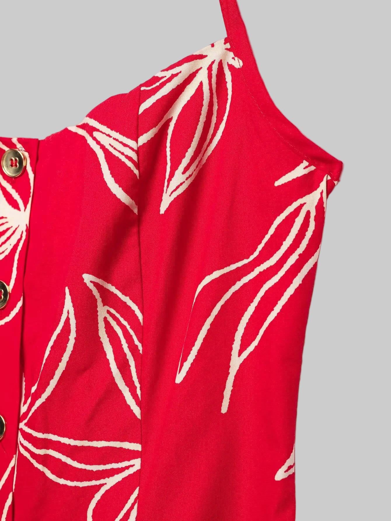 Aloha Print Poplin Midi Dress