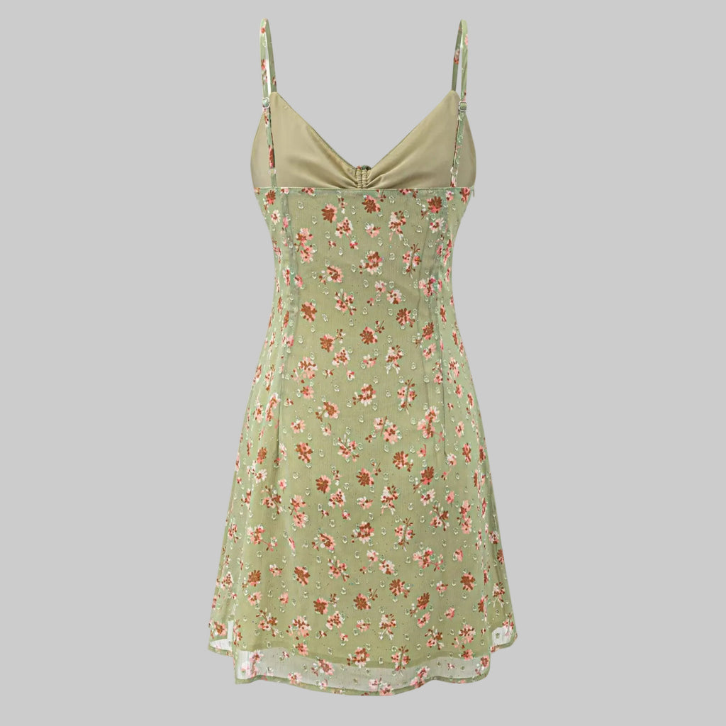 Red Print Strap Dress