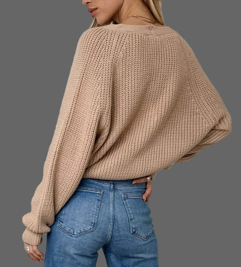 V-neck Buttons Long Sleeve Cardigan