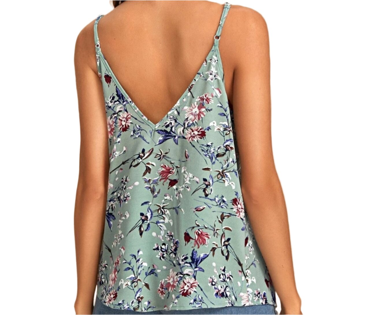 V-Neck Strap Printed Top