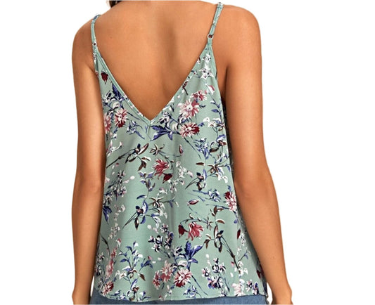 V-Neck Strap Printed Top