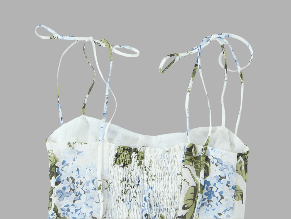 French Vintage Floral Slim Fit Top