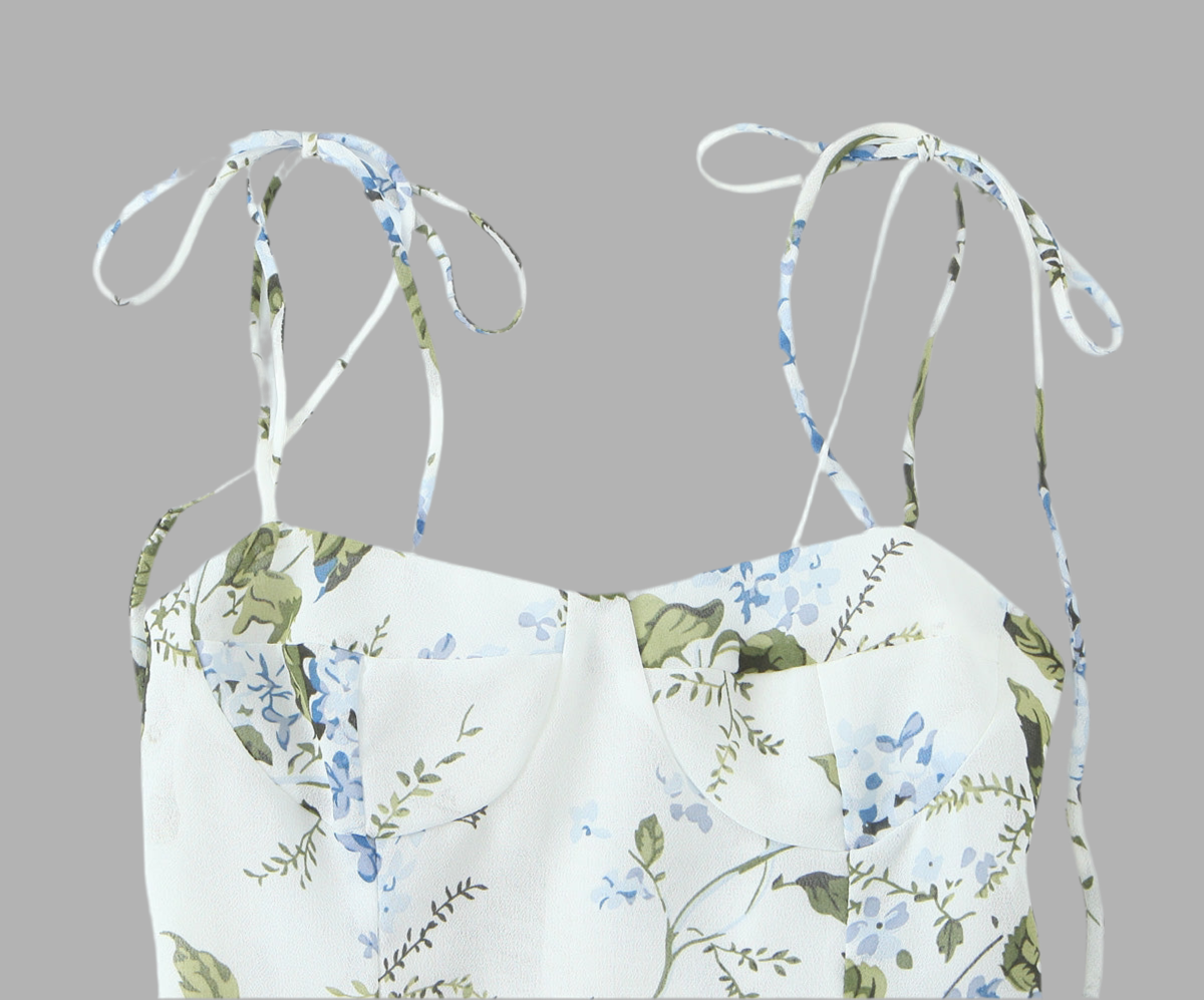 French Vintage Floral Slim Fit Top