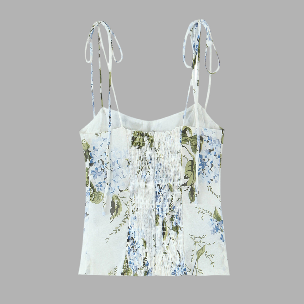 French Vintage Floral Slim Fit Top