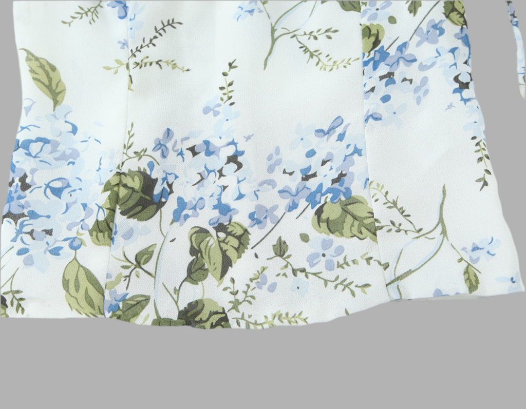 French Vintage Floral Slim Fit Top