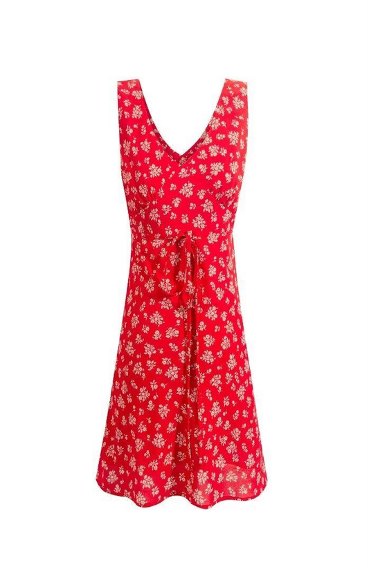 Deep V Plunge Neck Cross Lace up Sleeveless Dress