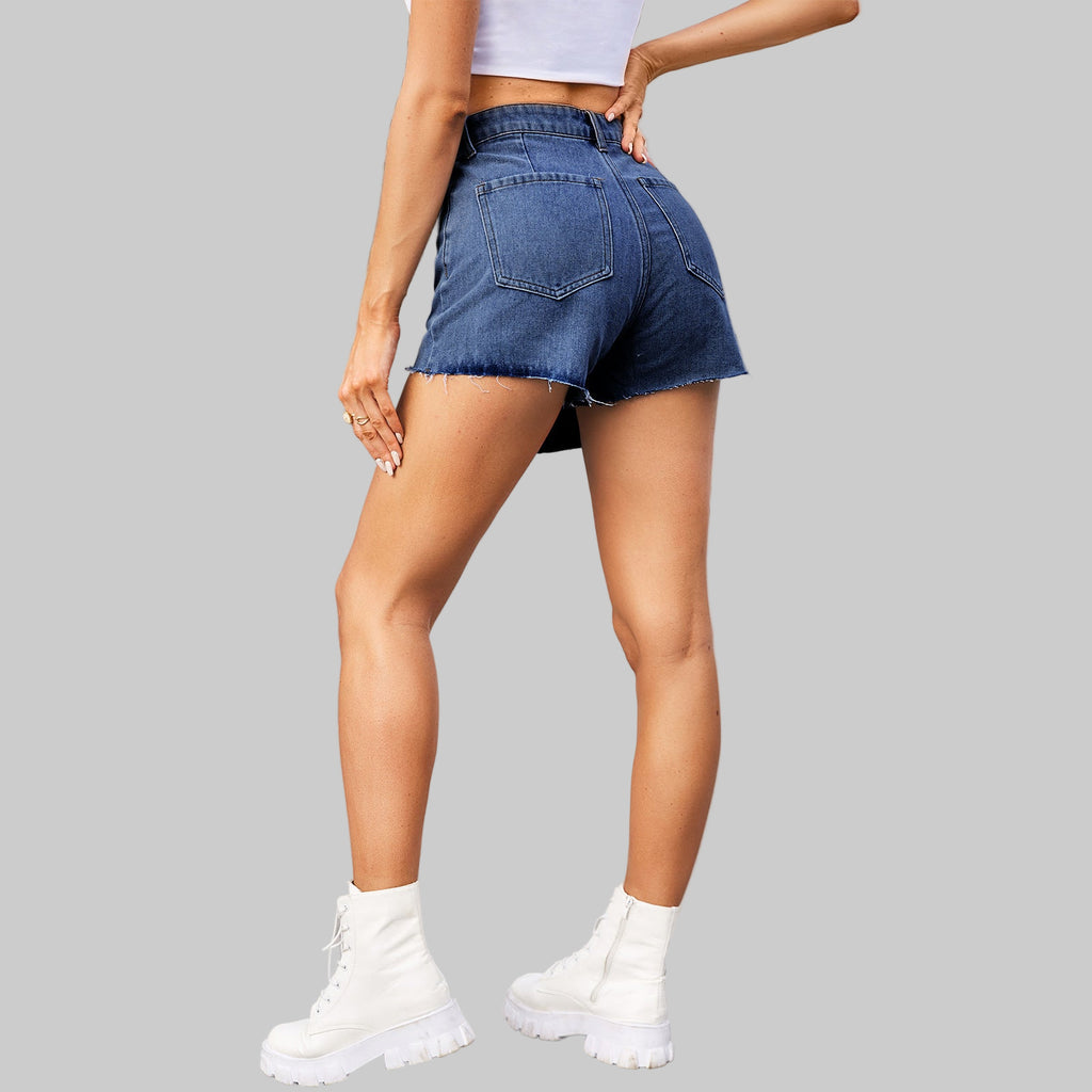 Washed Denim Culottes Skort