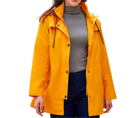 Windbreaker Mid Length Hooded Outdoor Raincoat