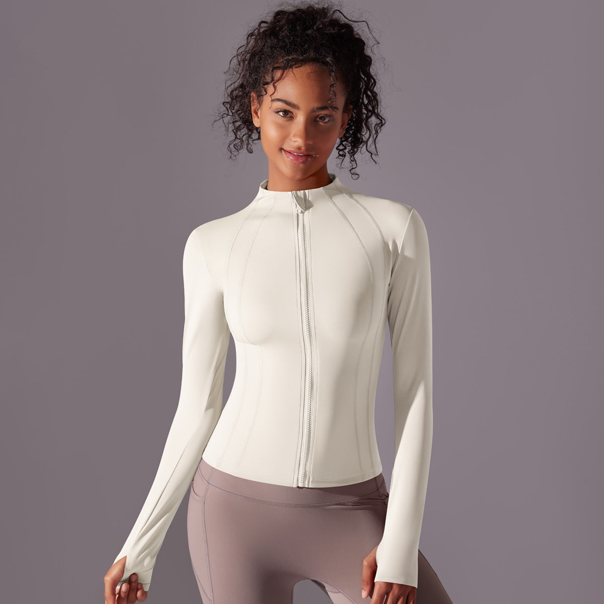 Zip Jacket-Ivory White