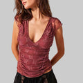 Floral Lace Backless Slim Fit Top