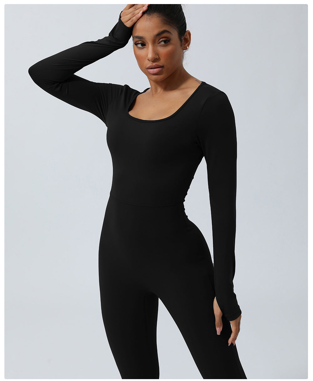 Backless Yoga Hip Lifting One-Piece Fitness Jumpsuit