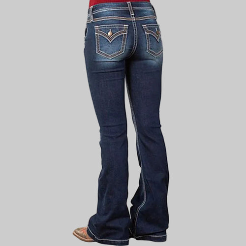 Retro Micro Elastic Mid Waist Jeans