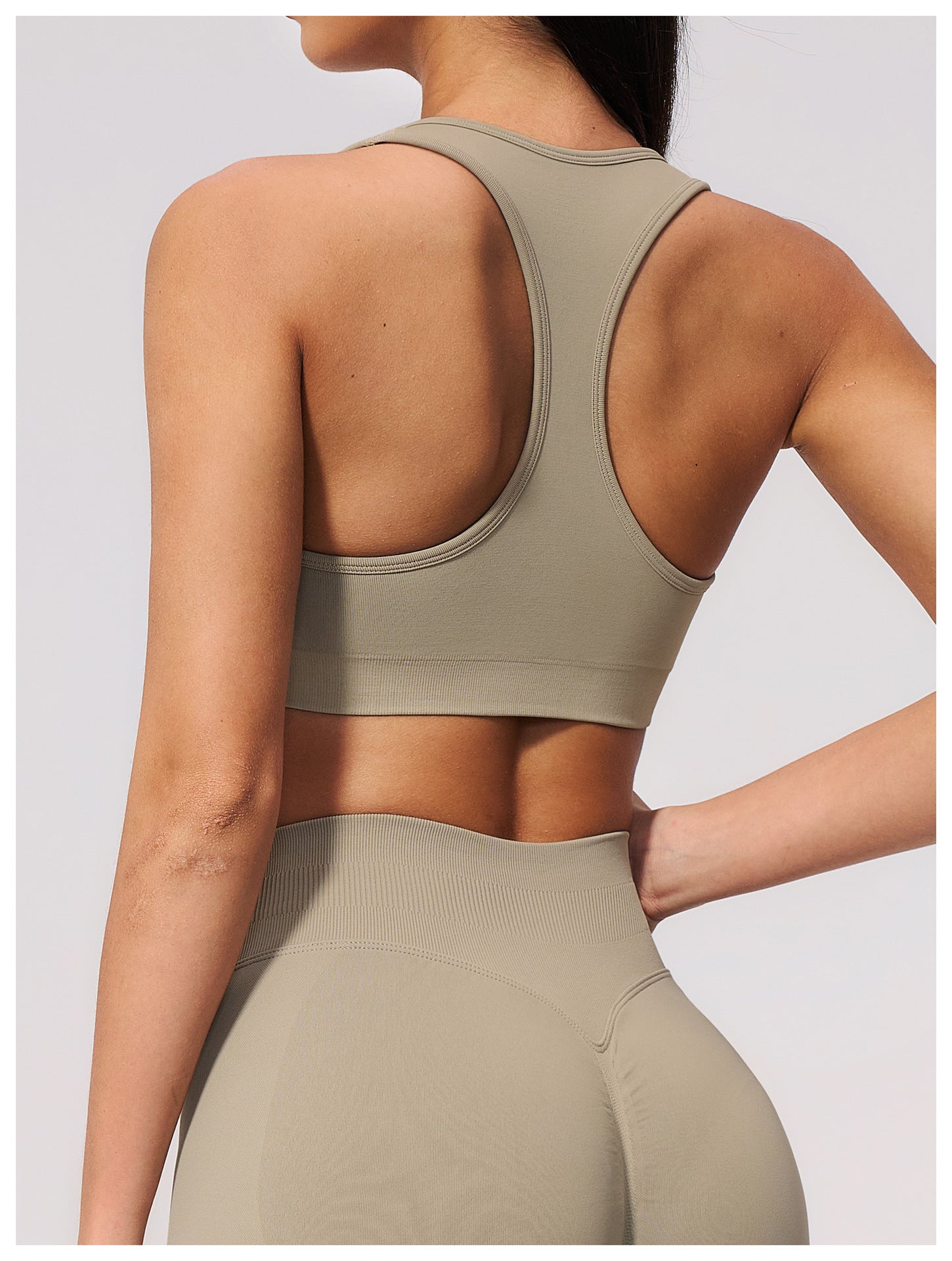 Seamless Knitted V-Neck H-Shaped Beauty Back Slim Fit Fitness Pilates Sports Quick Drying Yoga Bra
