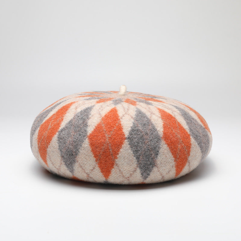 Argyle Wool Beret