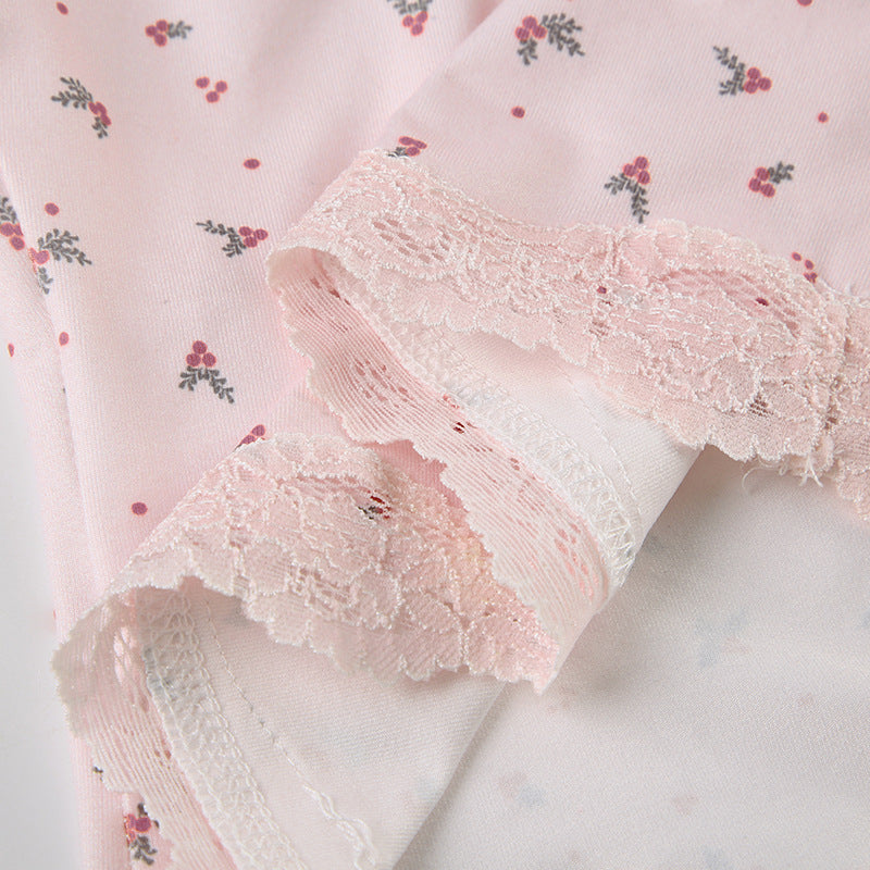 Sexy Camisole Floral Lace Shorts Pajamas Two Piece Set