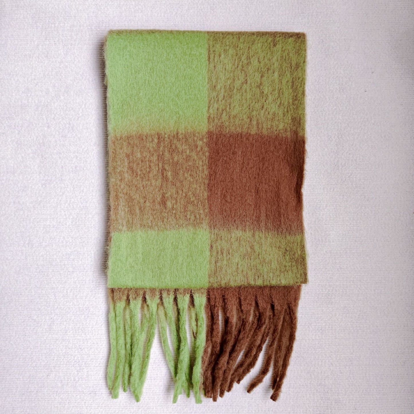 Mohair Large Plaid Scarf