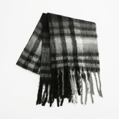 Plaid Tassel Scarf