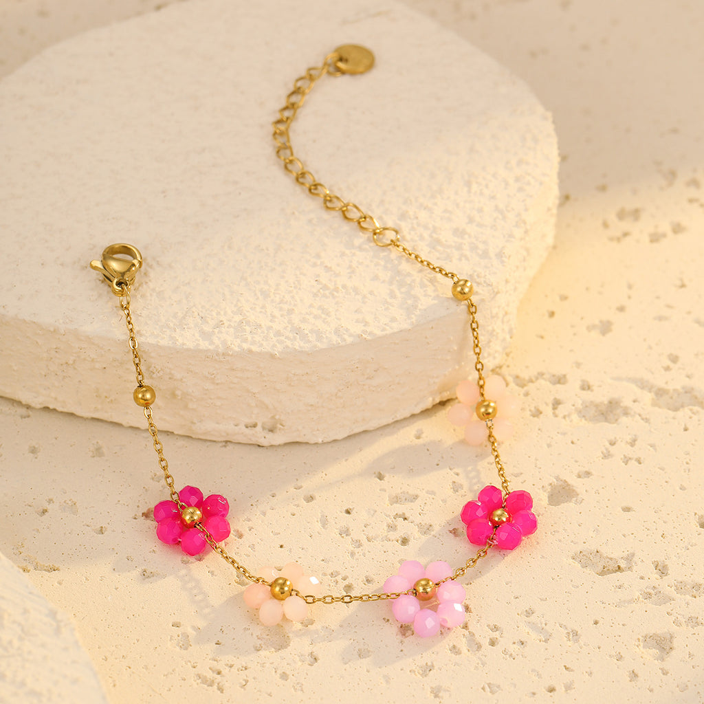 Colorful Floral Beaded Bracelet